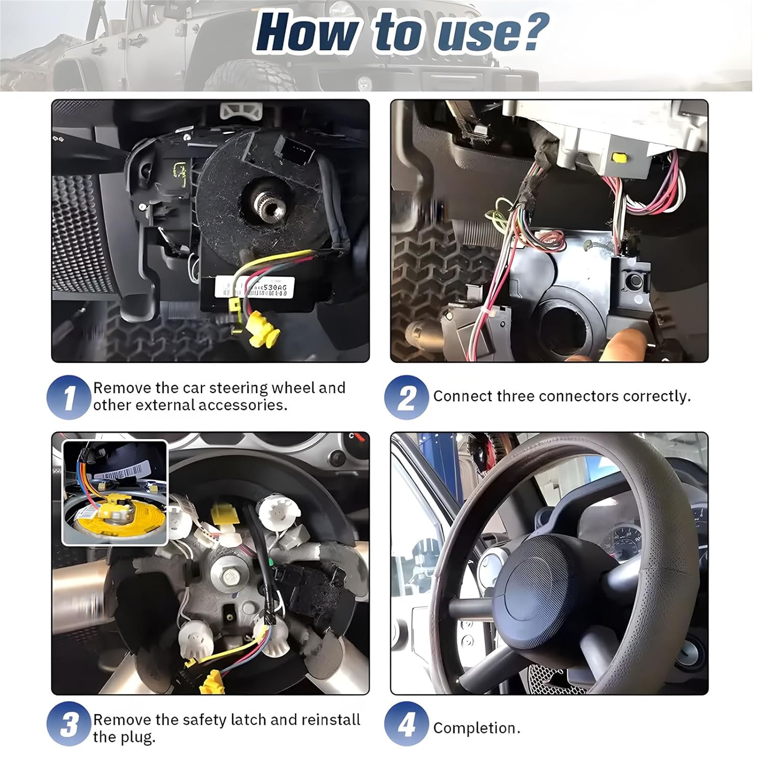 5156106AF 5156106AD 5156106AG 5156106AA AB AC Replacement Wire Compatible with Jeep Wrangler JK Compass MK Patriot MK 2007-2018 New Clcok Spring